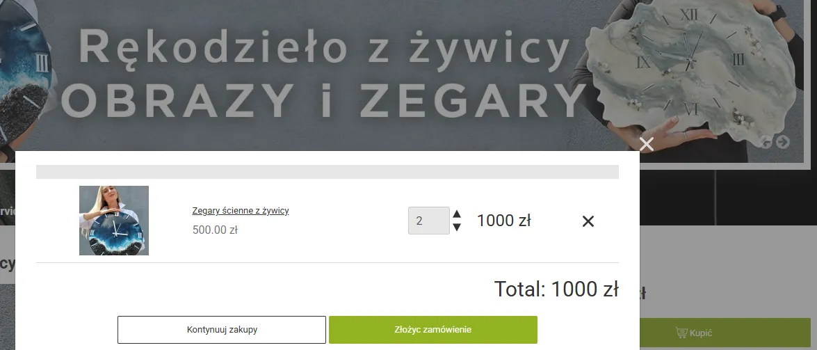 koszyk na stronie firmy